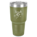 Lotus Flowers 30 oz Stainless Steel Tumbler - Olive - Single-Sided (Personalized)