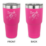 Lotus Flowers 30 oz Stainless Steel Tumbler - Pink - Double Sided (Personalized)