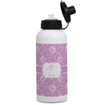 Lotus Flowers Water Bottles - Aluminum - 20 oz - White (Personalized)