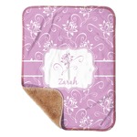 Lotus Flowers Sherpa Baby Blanket - 30" x 40" w/ Name or Text