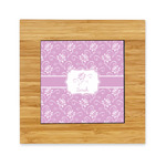 Lotus Flowers Bamboo Trivet with Ceramic Tile Insert (Personalized)