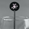 Lotus Flowers Black Plastic 5.5" Stir Stick - Round - Main