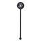 Lotus Flowers Black Plastic 5.5" Stir Stick - Round - Single Stick