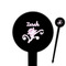 Lotus Flowers Black Plastic 6" Food Pick - Round - Closeup