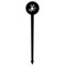 Lotus Flowers Black Plastic 6" Food Pick - Round - Single Pick