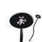 Lotus Flowers Black Plastic 7" Stir Stick - Oval - Closeup