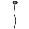 Lotus Flowers Black Plastic 7" Stir Stick - Oval - Single Stick