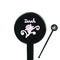 Lotus Flowers Black Plastic 7" Stir Stick - Round - Closeup