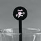 Lotus Flowers Black Plastic 7" Stir Stick - Round - Main