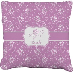 Lotus Flowers Faux-Linen Throw Pillow 26" (Personalized)