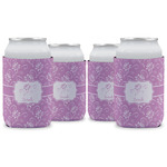 Lotus Flowers Can Cooler (12 oz) - Set of 4 w/ Name or Text