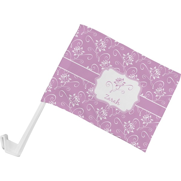 Custom Lotus Flowers Car Flag - Small w/ Name or Text