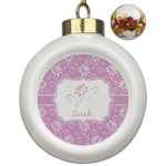 Lotus Flowers Ceramic Ball Ornaments - Poinsettia Garland (Personalized)