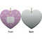 Lotus Flowers Ceramic Flat Ornament - Heart Front & Back (APPROVAL)