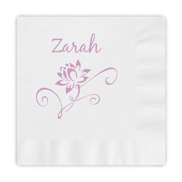 Custom Lotus Flowers Embossed Decorative Napkins (Personalized)