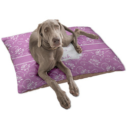 Lotus Flowers Dog Bed - Large w/ Name or Text