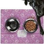 Lotus Flowers Dog Food Mat - Large w/ Name or Text