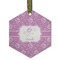 Lotus Flowers Frosted Glass Ornament - Hexagon