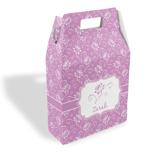 Custom Lotus Flowers Gable Favor Box (Personalized)