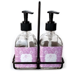 Lotus Flowers Glass Soap & Lotion Bottles (Personalized)