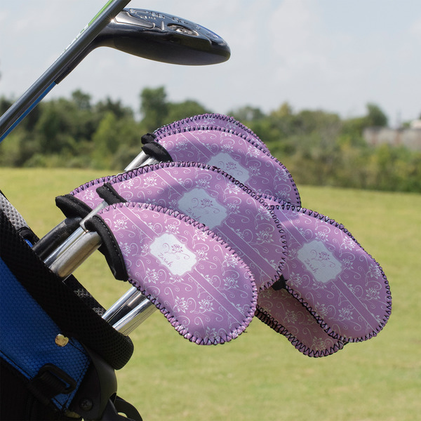 Custom Lotus Flowers Golf Club Iron Cover - Set of 9 (Personalized)