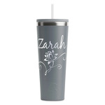 Lotus Flowers RTIC Everyday Tumbler with Straw - 28oz - Grey - Double-Sided (Personalized)