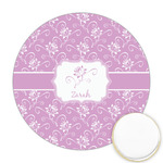 Lotus Flowers Printed Cookie Topper - Round (Personalized)