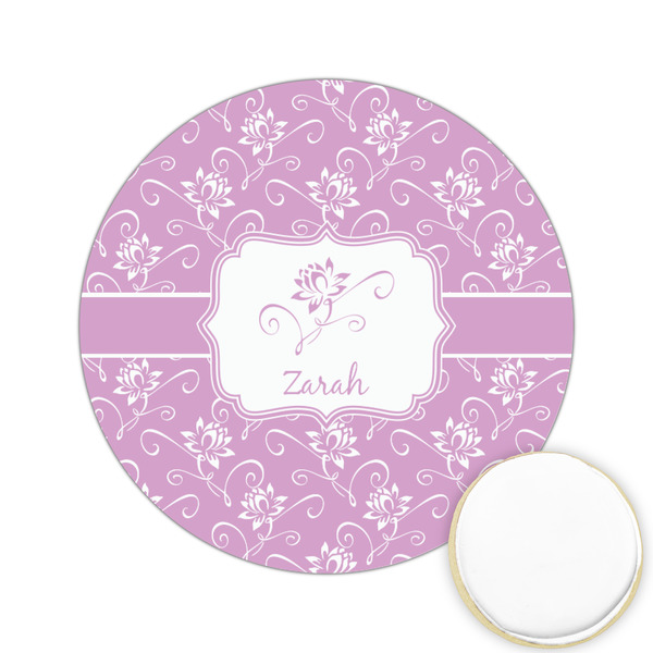 Custom Lotus Flowers Printed Cookie Topper - 2.15" (Personalized)