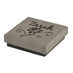 Lotus Flowers Jewelry Gift Box - Engraved Leather Lid (Personalized)