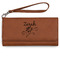 Lotus Flowers Ladies Wallet - Leather - Rawhide - Front View