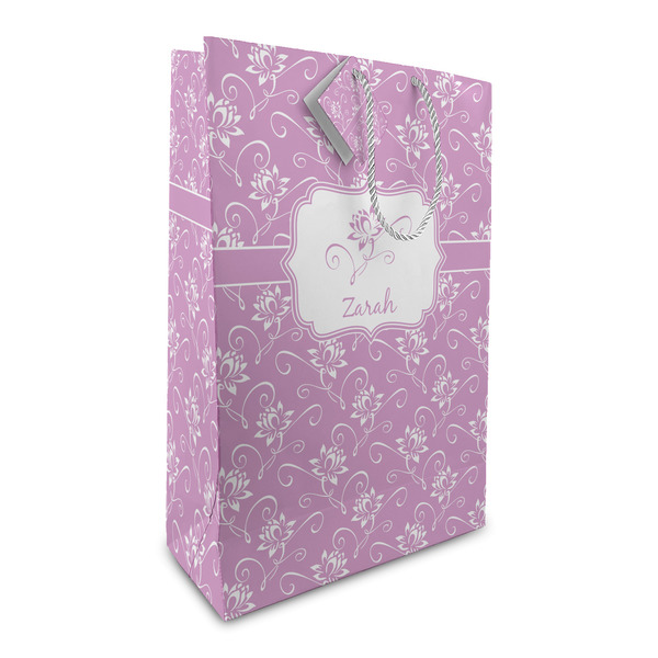 Custom Lotus Flowers Large Gift Bag (Personalized)