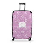 Lotus Flowers Suitcase - 28" Large - Checked w/ Name or Text