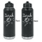 Lotus Flowers Laser Engraved Water Bottles - Front & Back Engraving - Front & Back View