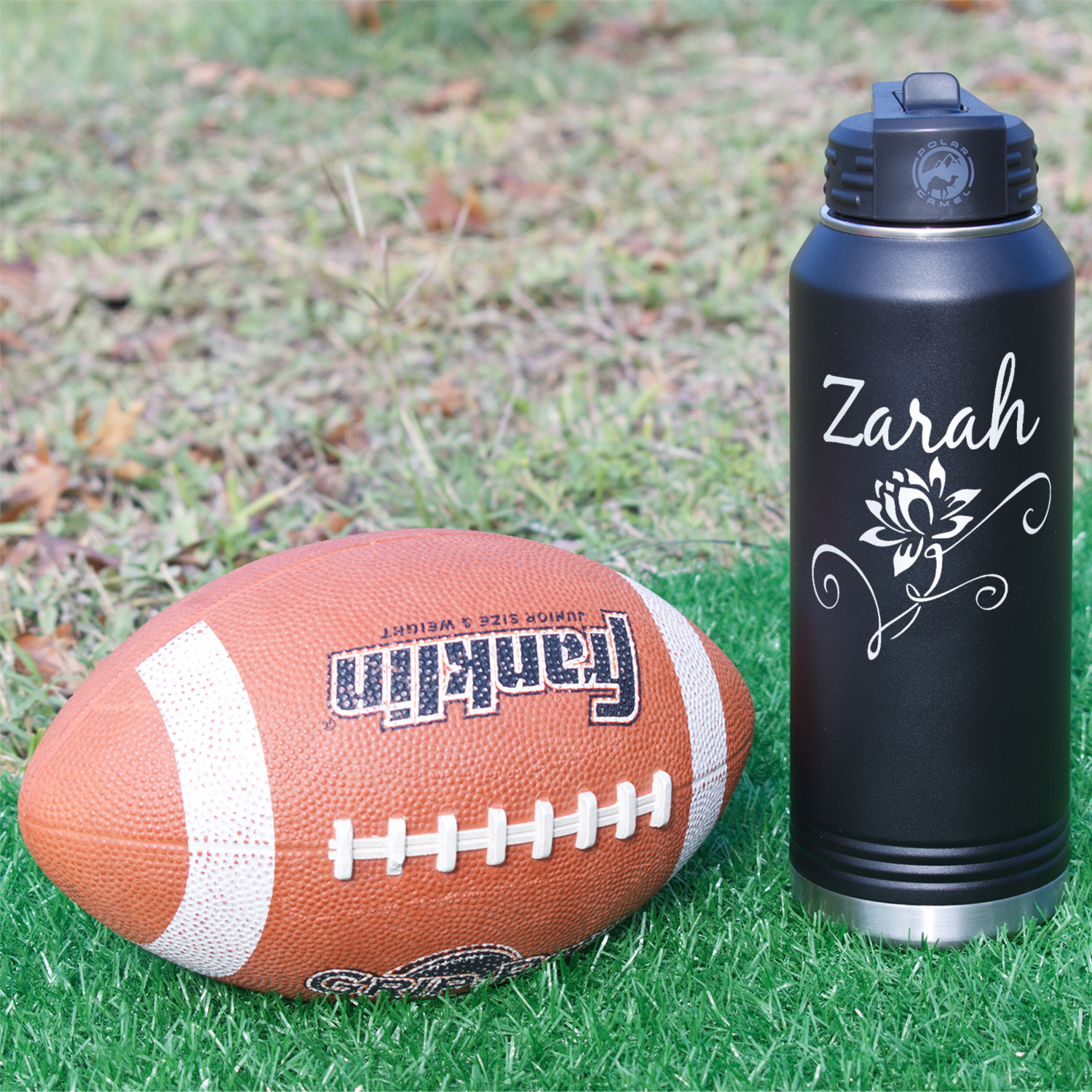 Engraved Water Bottle - Flower Designs