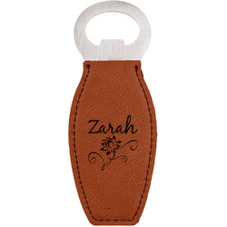 Lotus Flowers Leatherette Bottle Opener - Double Sided (Personalized)