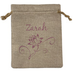 Lotus Flowers Burlap Gift Bag (Personalized)