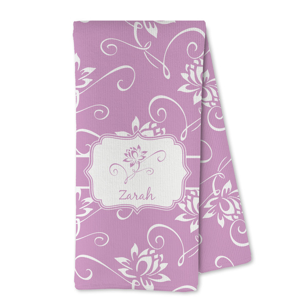 Custom Lotus Flowers Kitchen Towel - Microfiber (Personalized)