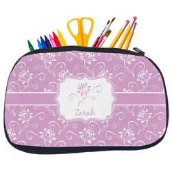 Lotus Flowers Neoprene Pencil Case - Medium w/ Name or Text