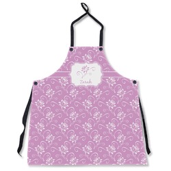 Lotus Flowers Apron Without Pockets w/ Name or Text