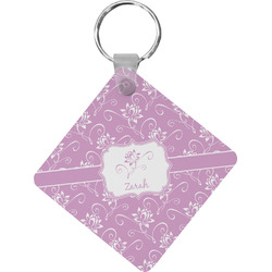 Lotus Flowers Diamond Plastic Keychain w/ Name or Text