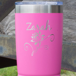 Lotus Flowers 20 oz Stainless Steel Tumbler - Pink - Single Sided (Personalized)