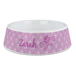 Lotus Flowers Plastic Dog Bowl - Large (Personalized)