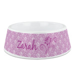 Lotus Flowers Plastic Dog Bowl - Medium (Personalized)