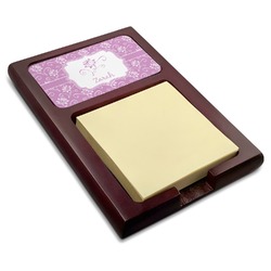 Lotus Flowers Red Mahogany Sticky Note Holder (Personalized)