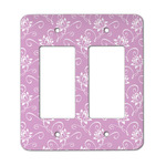 Lotus Flowers Rocker Style Light Switch Cover - Two Switch