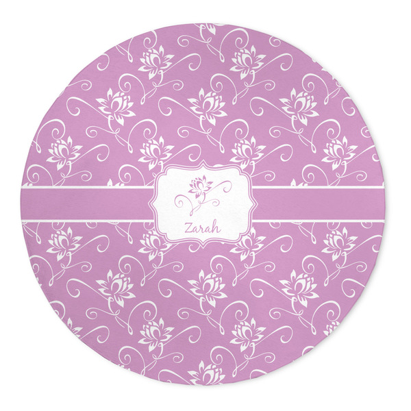 Custom Lotus Flowers 5' Round Indoor Area Rug (Personalized)