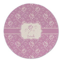 Lotus Flowers Round Linen Placemat - Single Sided (Personalized)