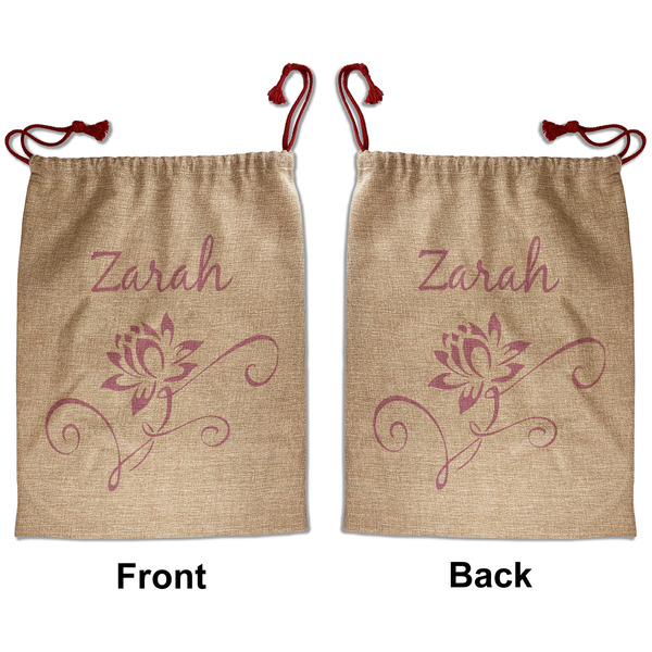 Custom Lotus Flowers Santa Sack - Front & Back (Personalized)