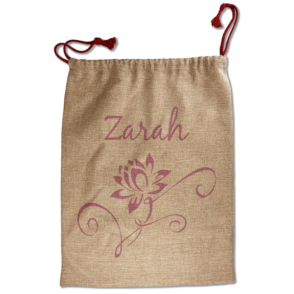 Custom Lotus Flowers Santa Sack - Front (Personalized)