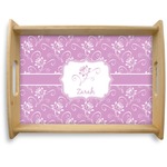 Lotus Flowers Natural Wooden Tray - Large (Personalized)